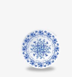 蓝色瓷盘中国风青花瓷器高清图片