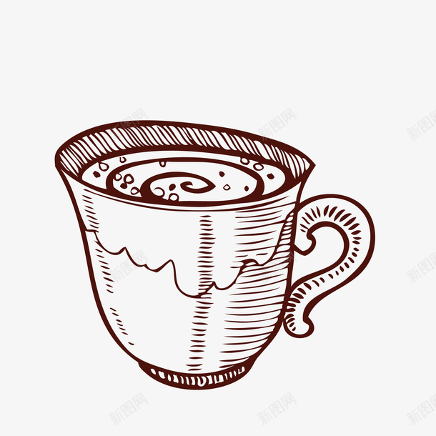 简约咖啡杯png免抠素材_新图网 https://ixintu.com 创意插画 可爱咖啡杯 咖啡 咖啡杯 咖啡杯PNG 钩花
