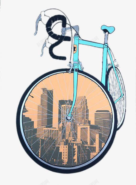 城市自行车png免抠素材_新图网 https://ixintu.com 卡通手绘 城市 自行车