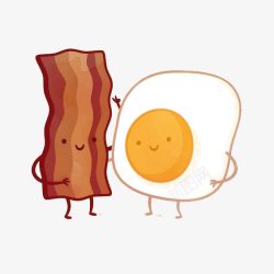 早餐培根卡通煎蛋高清图片