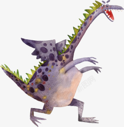手绘水彩恐龙动物素材