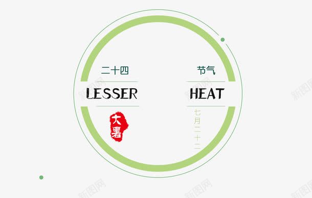 艺术清新风png免抠素材_新图网 https://ixintu.com 文字 清新 清新风格 红色 艺术字大暑 英文