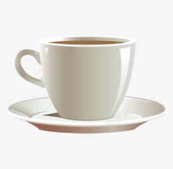 精美茶杯手绘精美白色时尚茶杯矢量图高清图片