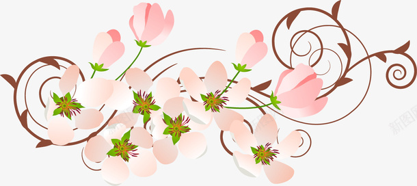 粉色桃花花卉矢量图ai免抠素材_新图网 https://ixintu.com 桃花 粉色 花卉 矢量图