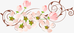 粉色桃花花卉矢量图素材