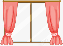 粉红色窗帘窗户与窗帘高清图片