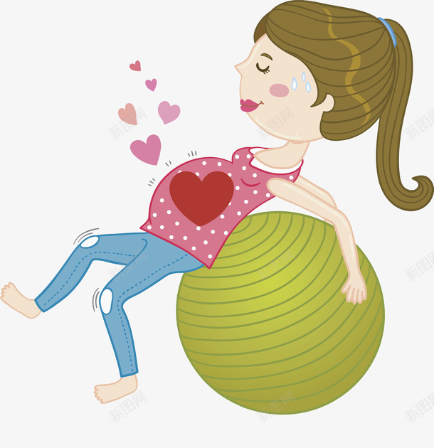 健身孕妇png免抠素材_新图网 https://ixintu.com 人物画 健身孕妇 卡通手绘 水彩画 肖像画 装饰图案