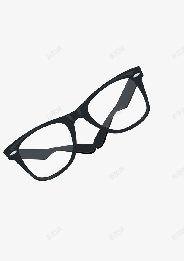 黑框眼镜png免抠素材_新图网 https://ixintu.com 墨镜 眼镜 近视