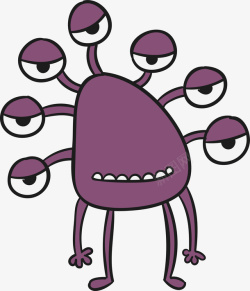 紫色小怪物可爱紫色小怪物矢量图高清图片