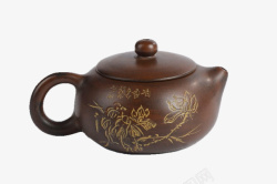 雕花茶壶中国风紫砂茶壶一壶茶高清图片
