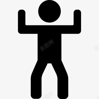男人锻炼双臂图标图标