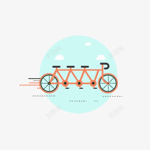 三人自行车png免抠素材_新图网 https://ixintu.com png免抠 三人自行车 交通工具 单车 自行车
