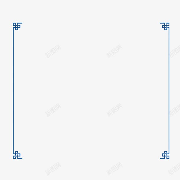蓝色边框图png免抠素材_新图网 https://ixintu.com 网页设计 蓝色 装饰元素 请帖设计 边框