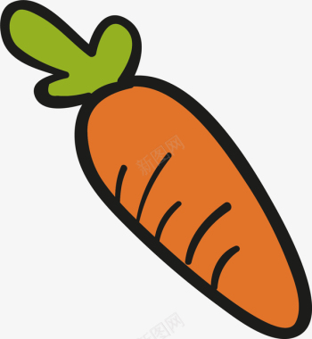 卡通胡萝卜标图标图标