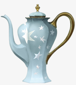 蓝色茶壶素材