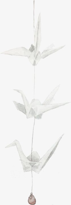 白色千纸鹤创意合成白色的千纸鹤高清图片