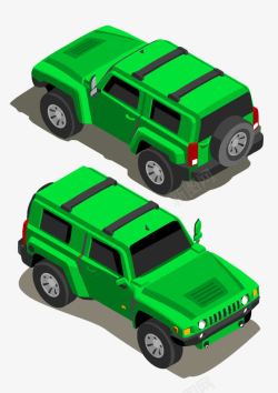 交通绿色轿车素材