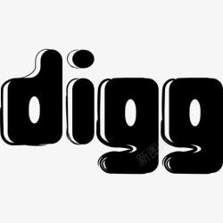 Digg的素描Digg勾勒社会标志符号图标高清图片