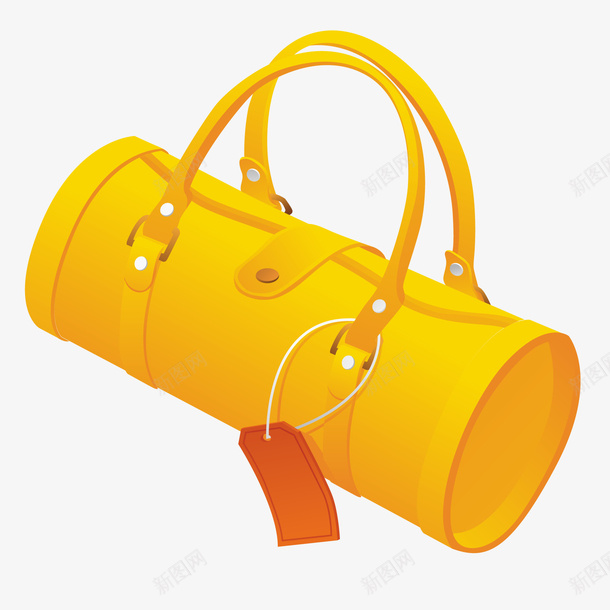 黄色的手提包矢量图ai免抠素材_新图网 https://ixintu.com 世界旅游日 出行 手提包设计 行李包 黄色 矢量图