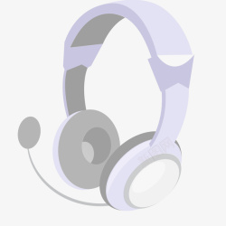 紫色头戴式耳机素材
