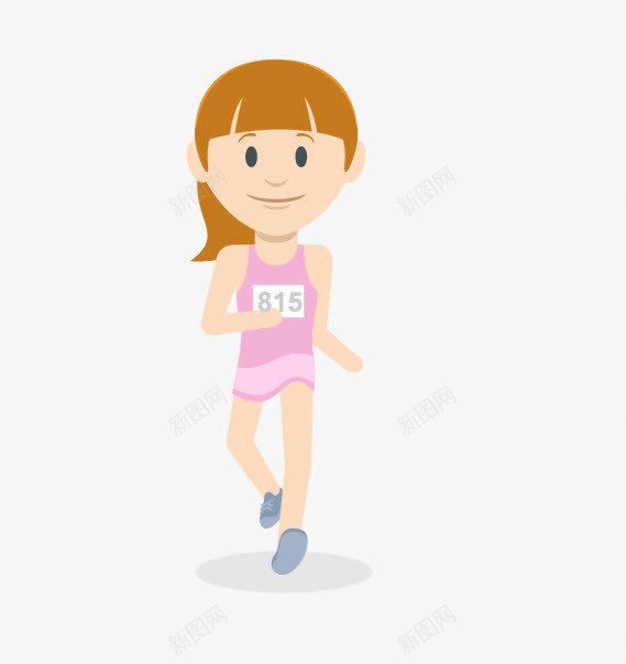 跑步女孩png免抠素材_新图网 https://ixintu.com 打球 运动 运动卡通人物 运动员