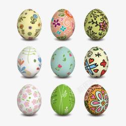 抽象彩蛋手绘花纹彩蛋高清图片