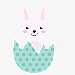 复活节破壳卡通彩蛋里的兔子矢量图高清图片