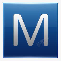 字母M蓝色图标图标