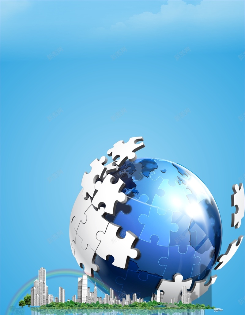 蓝色地球背景cdr设计背景_新图网 https://ixintu.com 商务 地球 拼图 科幻 科技 科技感 科技风 立体 蓝色 高科技