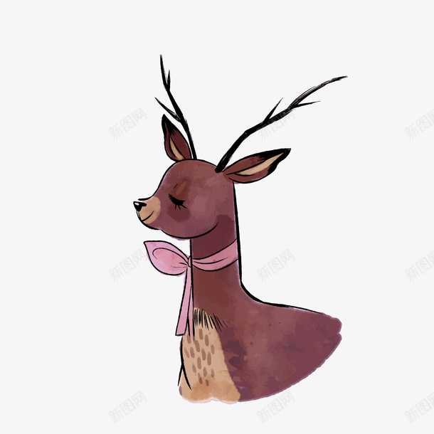 可爱小鹿动物png免抠素材_新图网 https://ixintu.com 动物头像 卡通动物 可爱小鹿 小鹿 背景装饰