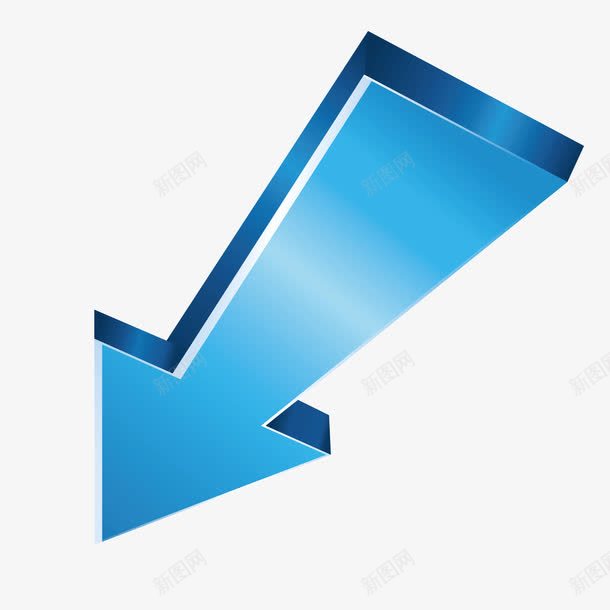 蓝色箭头图标png_新图网 https://ixintu.com 三角形 指示 方向 标识 立体 箭头 蓝色