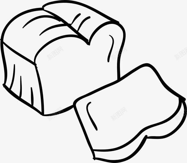手绘面包片png免抠素材_新图网 https://ixintu.com 切开的面包 手绘 面包片 面包简笔画 食物
