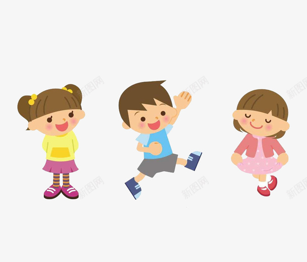 三个微笑的卡通可爱男孩女孩png免抠素材_新图网 https://ixintu.com 卡通 可爱 微笑 男孩女孩