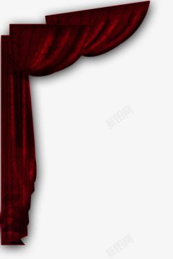 古典红色窗帘素材
