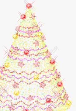 彩色圣诞树可爱手绘素材