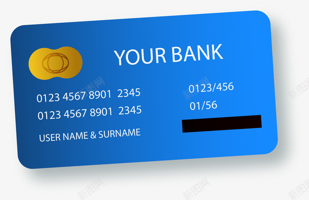 蓝色金融银行卡png免抠素材_新图网 https://ixintu.com 卡通 理财 矢量图案 蓝色 装饰 金融 银行卡