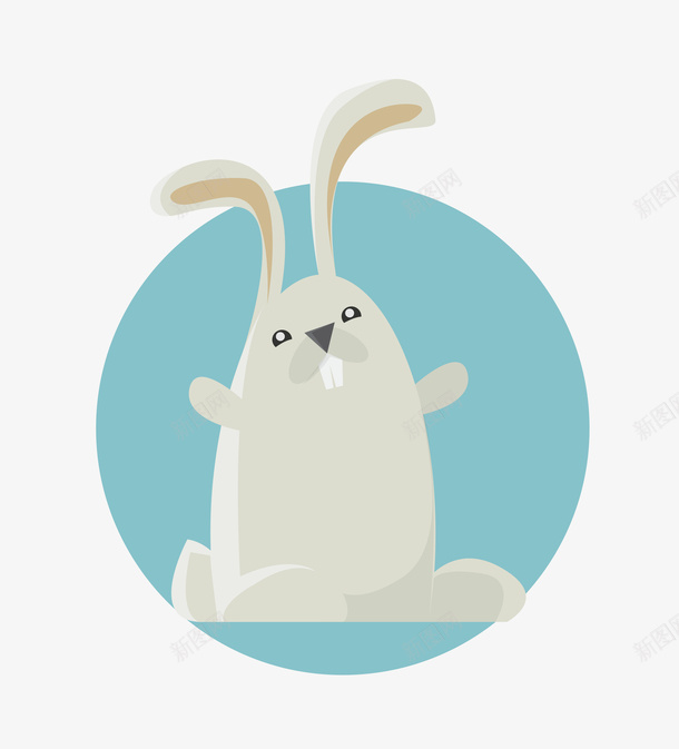 大白兔矢量图图标ai_新图网 https://ixintu.com 创意 动物 图标 圆形 大白兔 扁平化 科技 矢量图