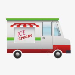 卡通汽车商店冰淇淋店矢量图素材