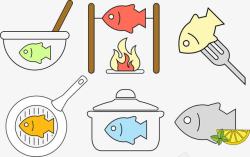 鱼的吃法矢量图素材