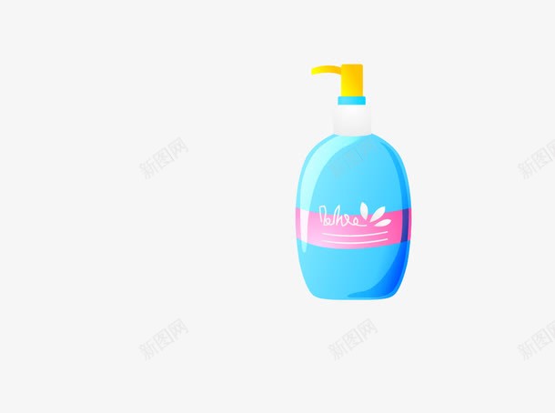 蓝色洗浴瓶子png免抠素材_新图网 https://ixintu.com 卡通 洗浴 清洁用品 瓶子 蓝色