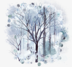 卡通手绘美丽的树木素材