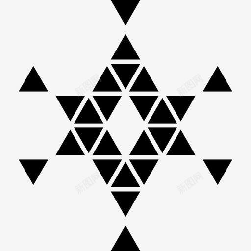 星三角形图标png_新图网 https://ixintu.com 六点 多边形 小三角形 形状 星星 符号