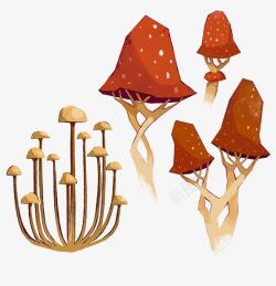 彩绘蘑菇图案素材