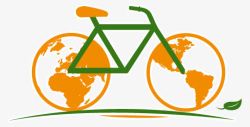 健康理念自行车地球创意绿色之行健康理念高清图片
