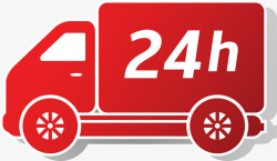 红色大型货车图红色扁平化货车图图标高清图片