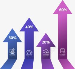 紫色箭头指标素材