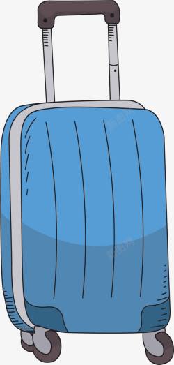 蓝色旅游季拉杆箱矢量图素材
