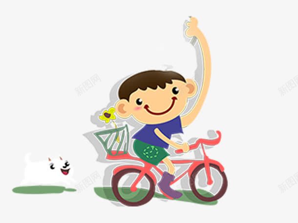 骑自行车的小男孩png免抠素材_新图网 https://ixintu.com 卡通人物 卡通小孩 卡通男孩 卡通自行车 粉色 绿色 蓝色