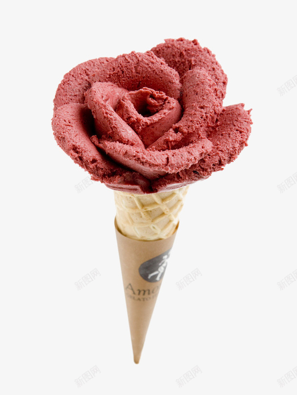 花朵冰淇淋png免抠素材_新图网 https://ixintu.com 冰淇淋 红色 花朵 零食 食物