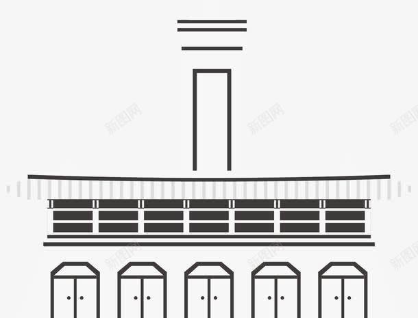 线条黑色建筑png免抠素材_新图网 https://ixintu.com 免抠PNG 建筑 房子 线条 装饰图案 黑色